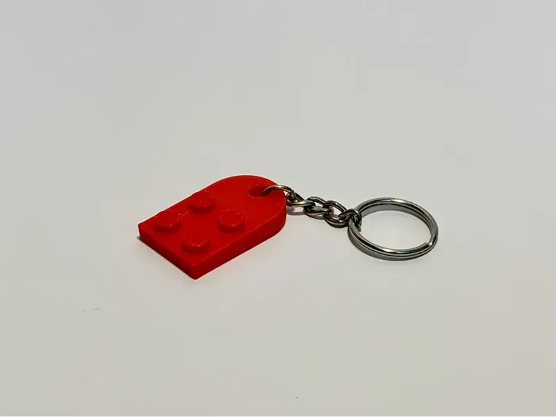 Detachable Block Heart Double Keychain – Red — image 2
