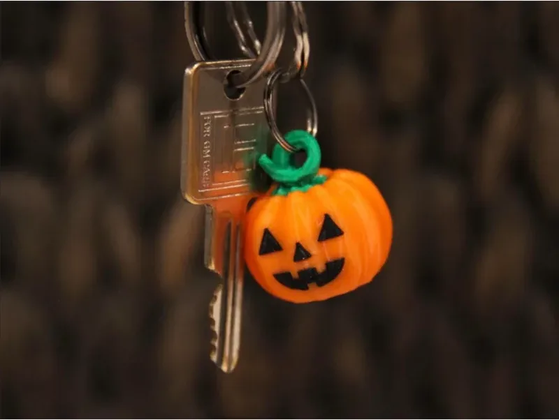 Pumpkin Keychain 3‑Piece Set – Multicolor — image 2