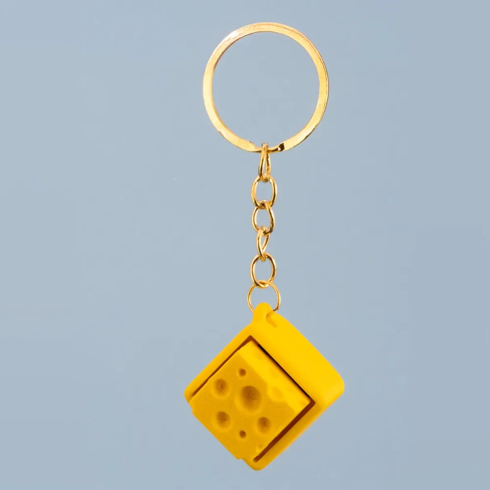 Pressable Cheese Keychain – Yellow — image 4