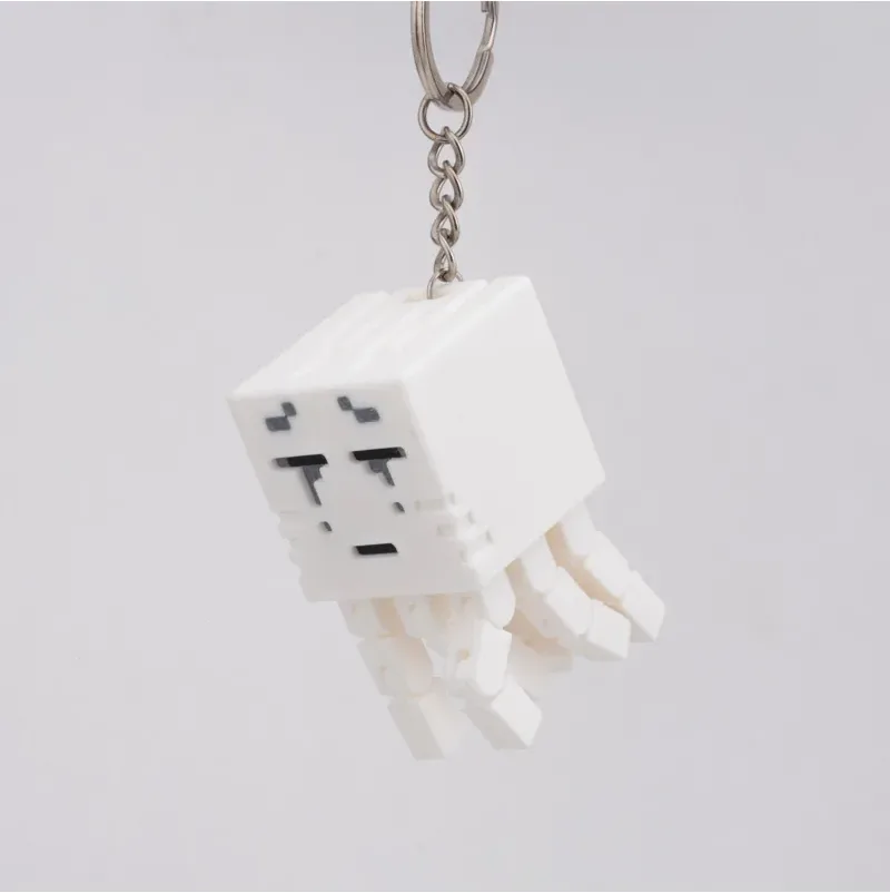 White Pixel Ghost Keychain — image 2