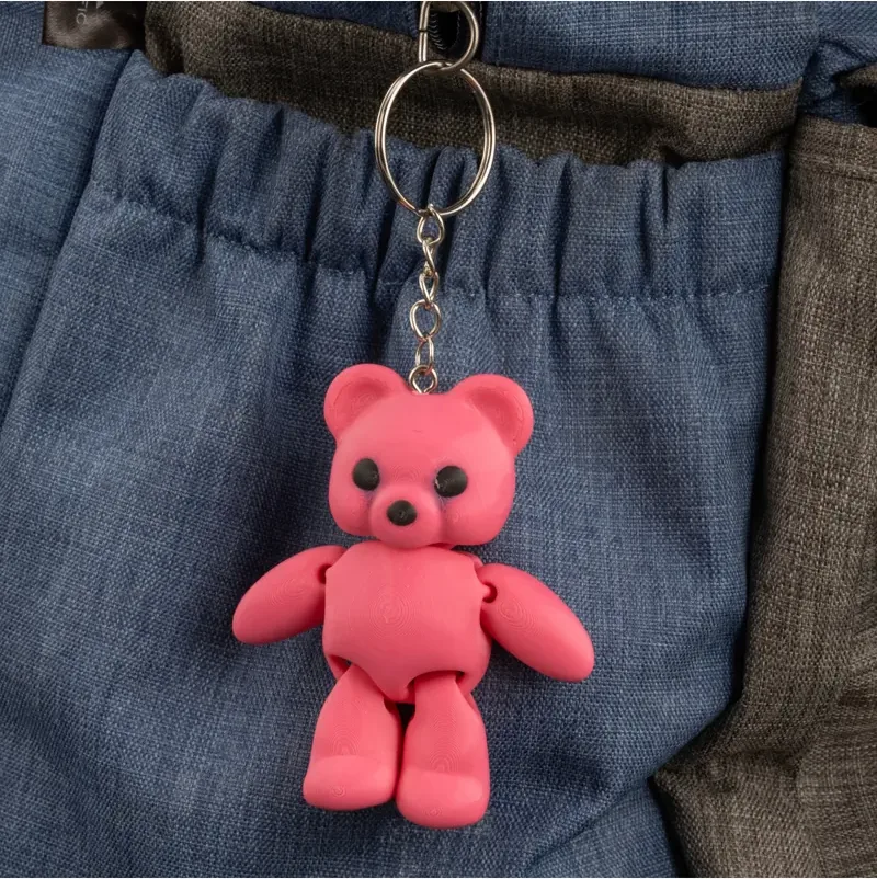 Articulated Bear Keychain – Pink