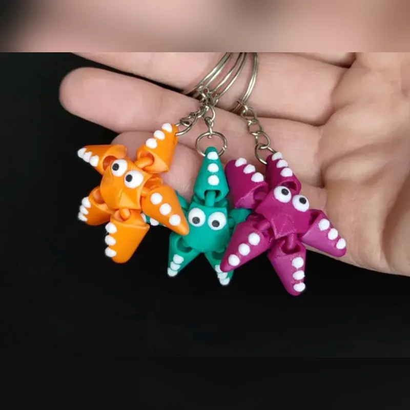 Articulated Starfish Keychain 3‑Piece Set
