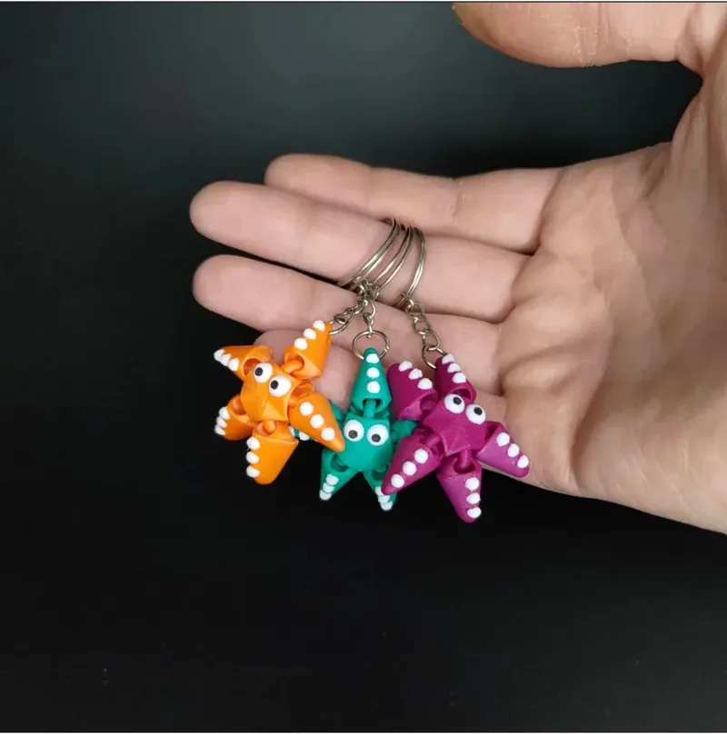 Articulated Starfish Keychain 3‑Piece Set — image 3