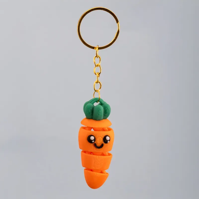 Articulated Carrot Keychain 3‑Piece Set – Orange — image 4