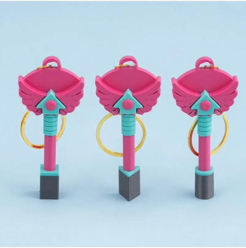 Figure Keychain 3‑Piece Set – Pink
