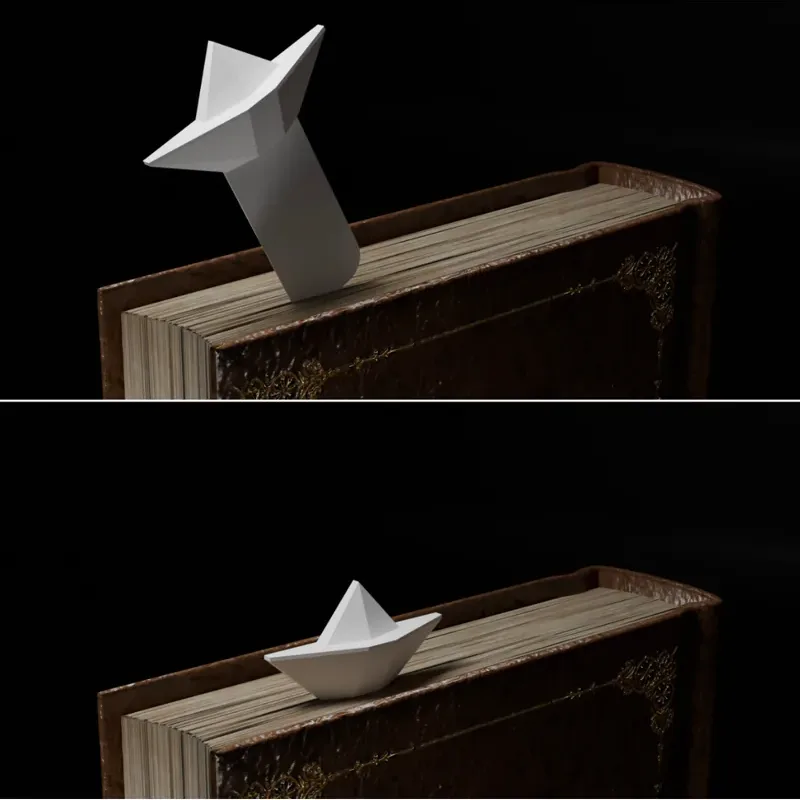 Ship‑Shaped Book Marker – White