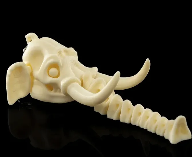 Animal Skeleton Head Keychain 3‑Piece Set – Beige — image 4