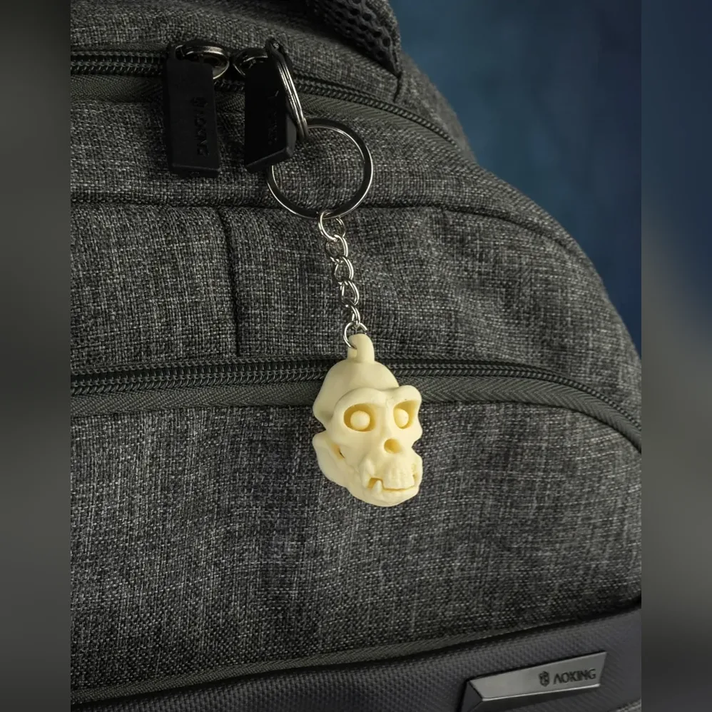 Animal Skeleton Head Keychain 3‑Piece Set II – Beige — image 2