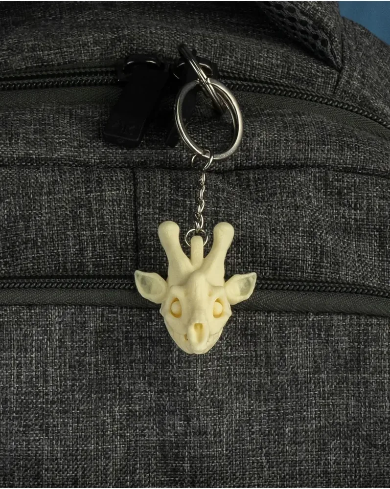 Animal Skeleton Head Keychain 3‑Piece Set II – Beige — image 3