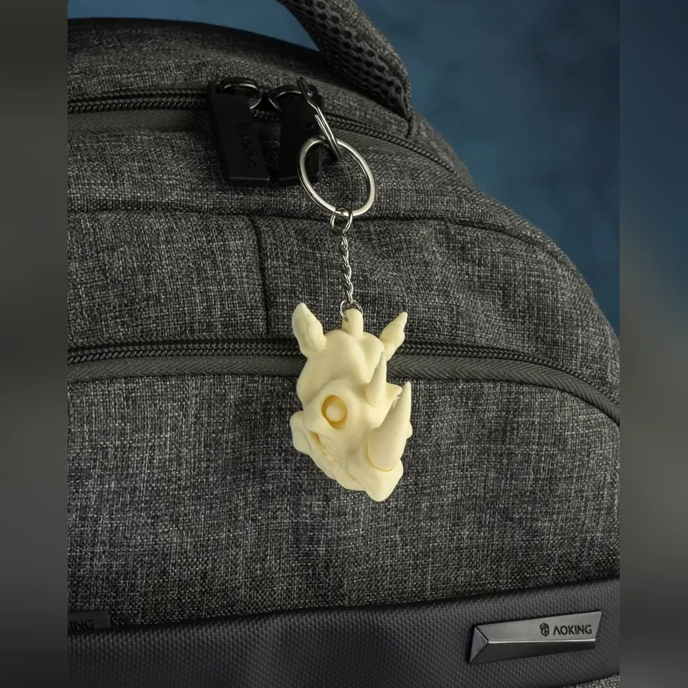 Animal Skeleton Head Keychain 6‑Piece Set – Beige — image 3