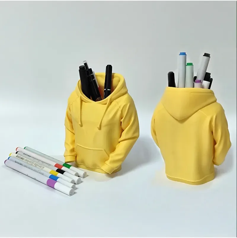 Hooded Sweat Pencil Case – Yellow — image 2