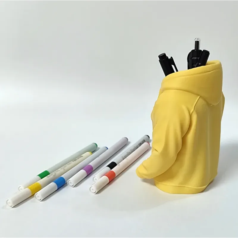 Hooded Sweat Pencil Case – Yellow — image 4