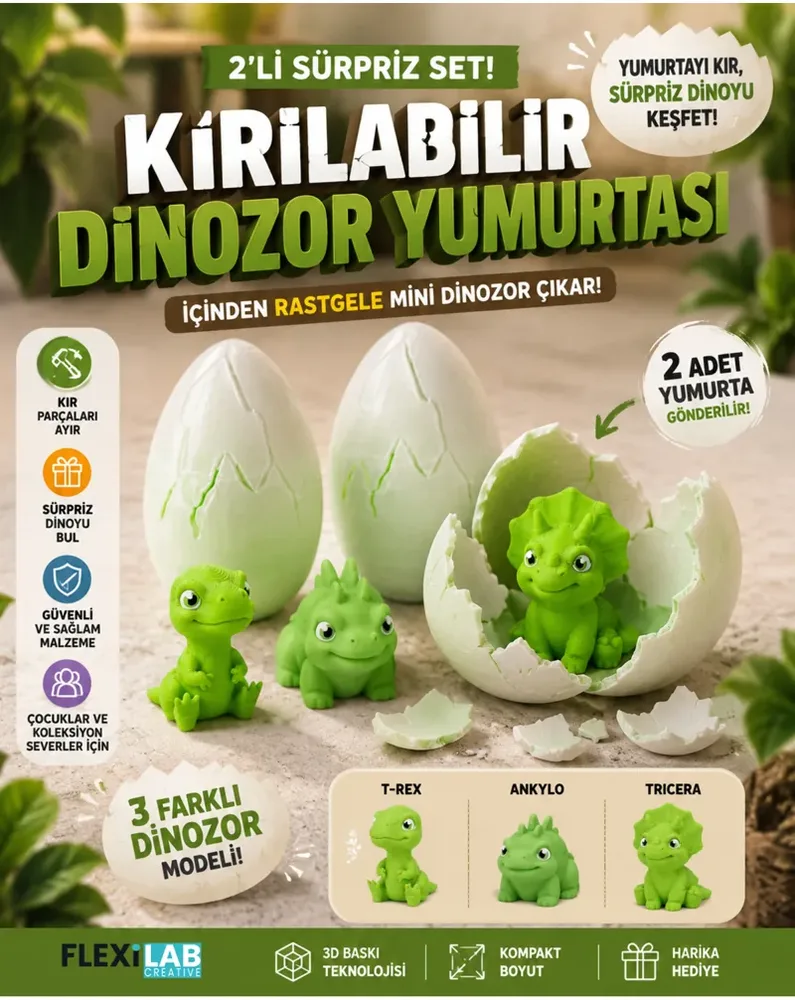Breakable Dinosaur Egg 2‑Pack Surprise Set