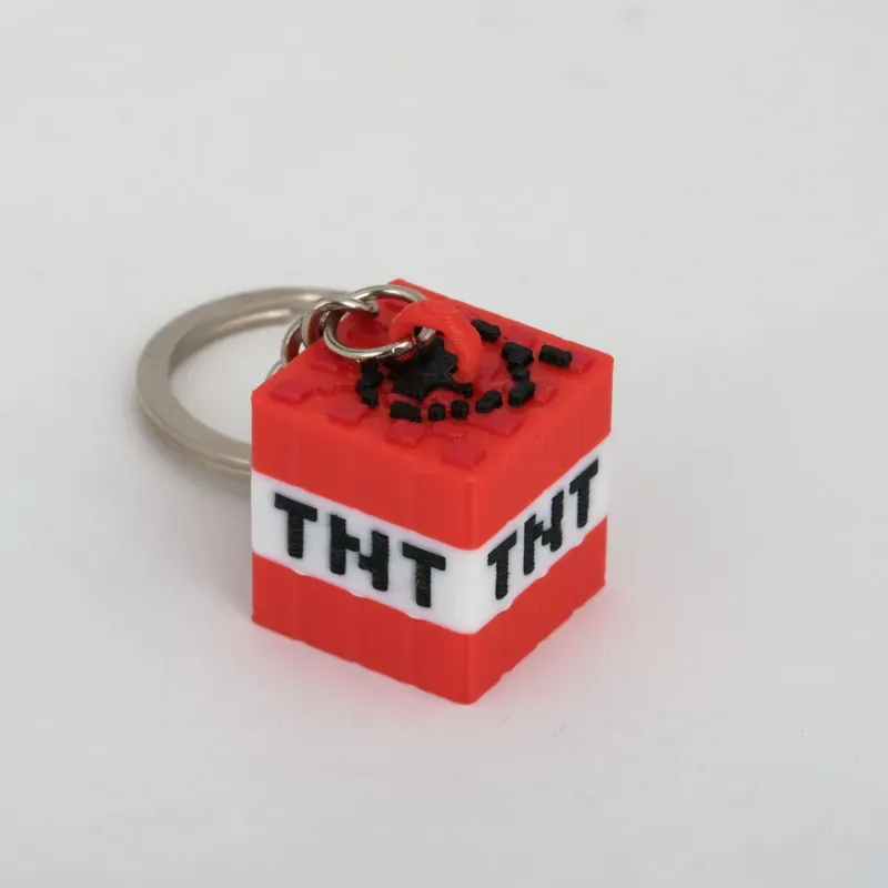 Red Pixel Cube Keychain — image 3