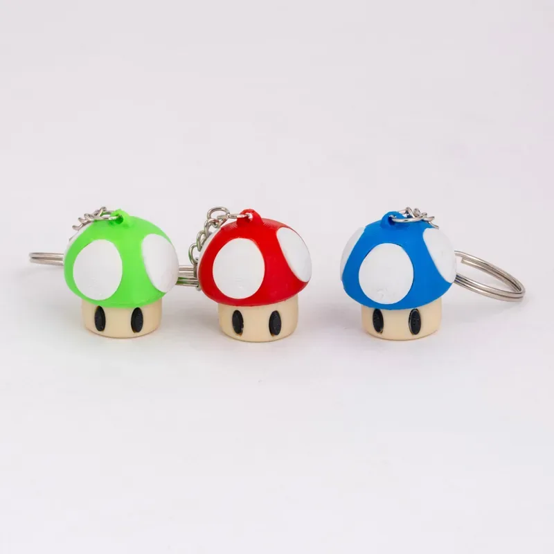Mushroom Clicker Keychain 3‑Pack – Multicolored