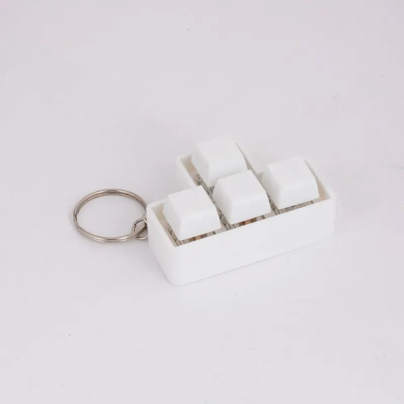 Mini Mechanical Keyboard Clicker Keychain – White — image 2