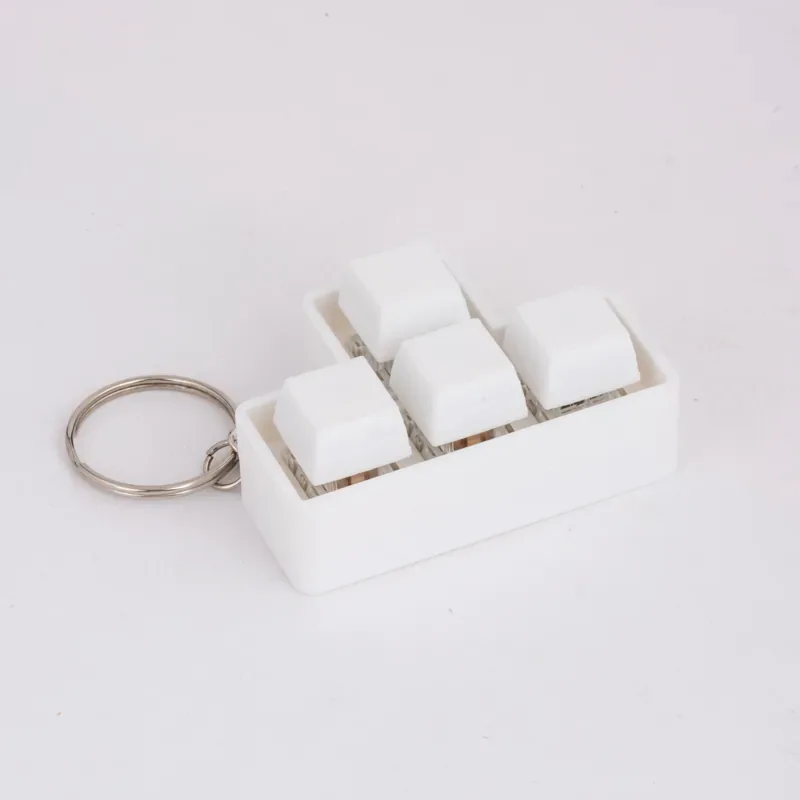 Mini Mechanical Keyboard Clicker Keychain – White — image 3