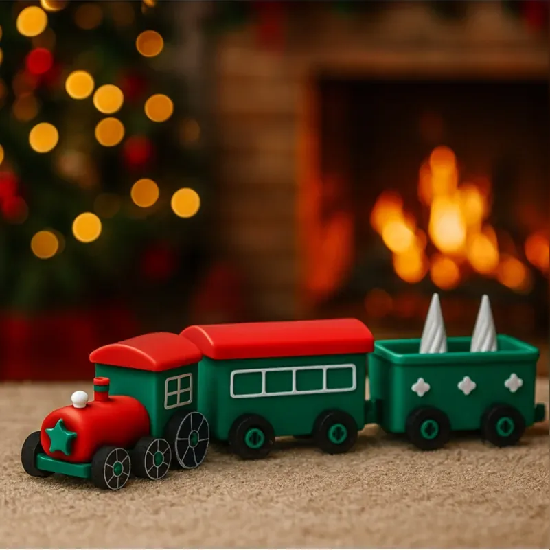 Christmas Train Table Decoration 3‑Piece 21 cm
