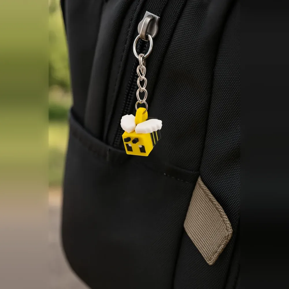 Pixel Bee Keychain – Yellow