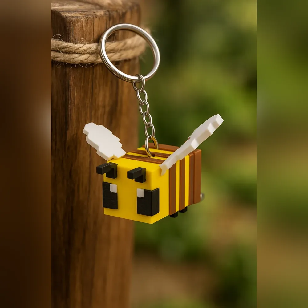 Pixel Bee Figure Keychain – Yellow — image 2