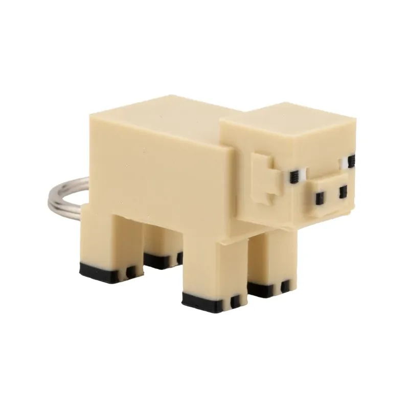 Pixel Pig Figure Keychain – Beige — image 3