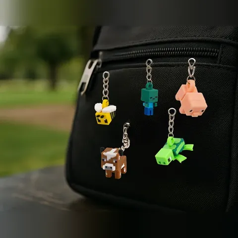 Pixel Animal Mini Keychain 5‑Piece Set