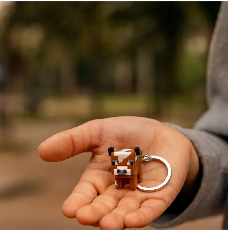 Pixel Cow Keychain – Multicolor