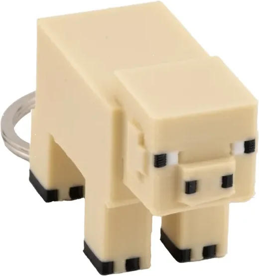 Pixel Cow & Pig 2‑Piece Keychain Set – Beige — image 4
