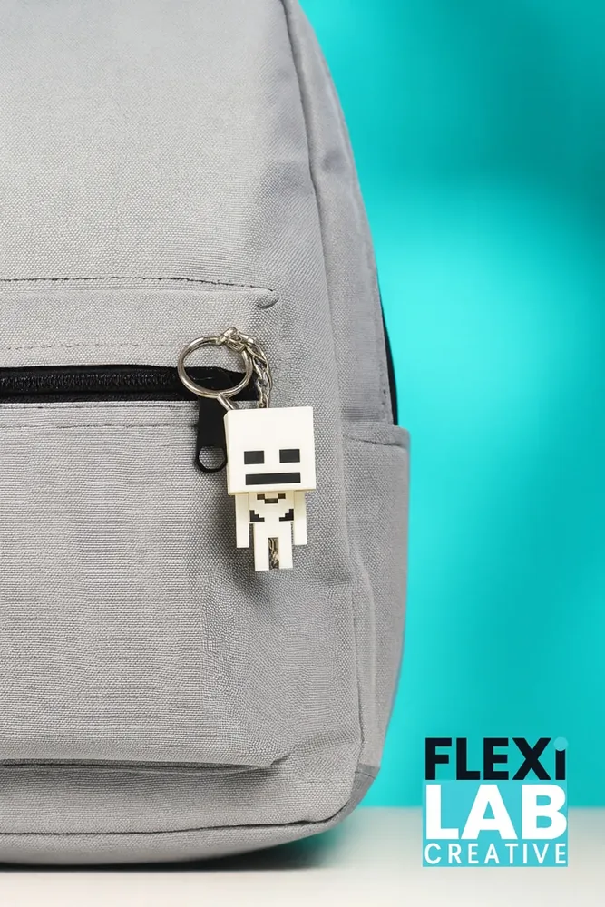 Pixel Skeleton Figure Keychain