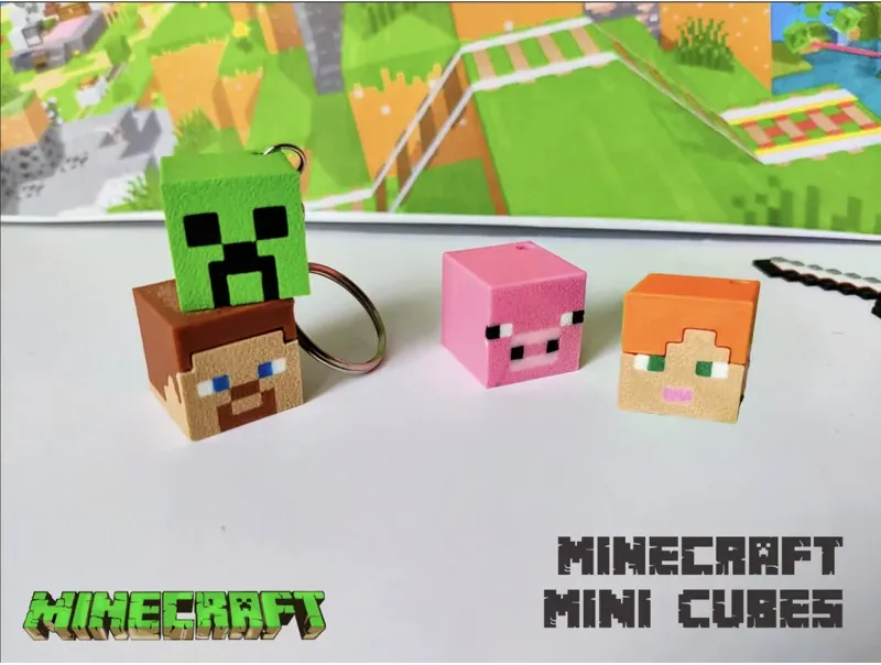 Pixel Character Mini Keychain 4‑Piece Set