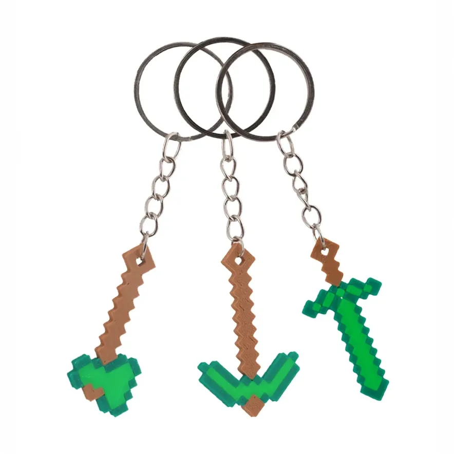 Pixel Sword Keychain 3‑Piece Set – Green — image 2