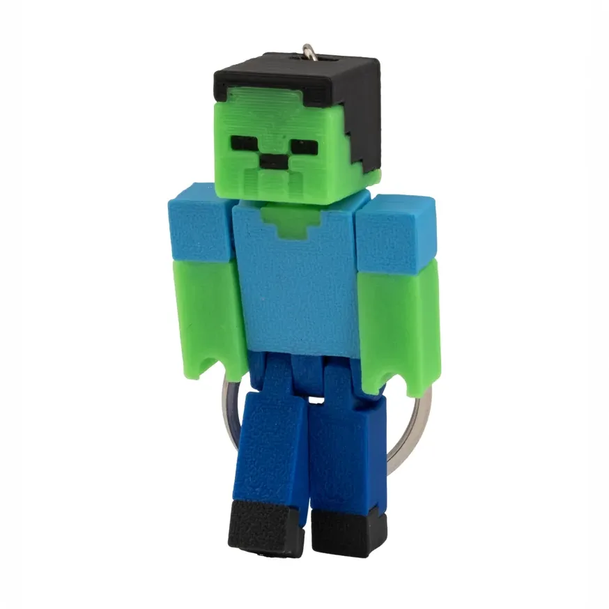 Pixel Zombie Figure Keychain – Green — image 2