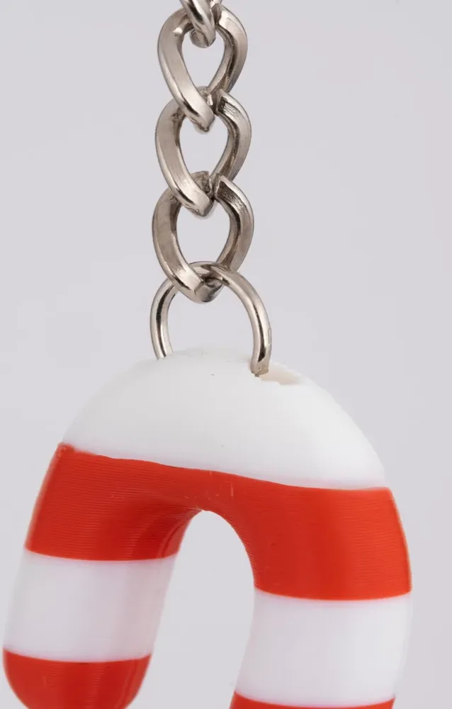 Candy Cane Keychain 2-Pack – Red White — image 4