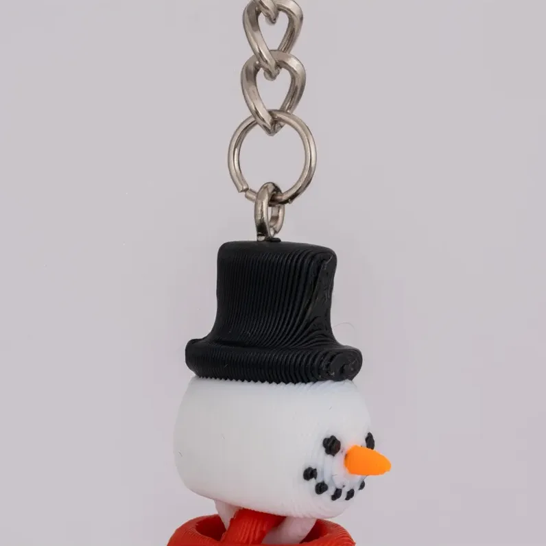 Cute Snowman Keychain – White — image 3