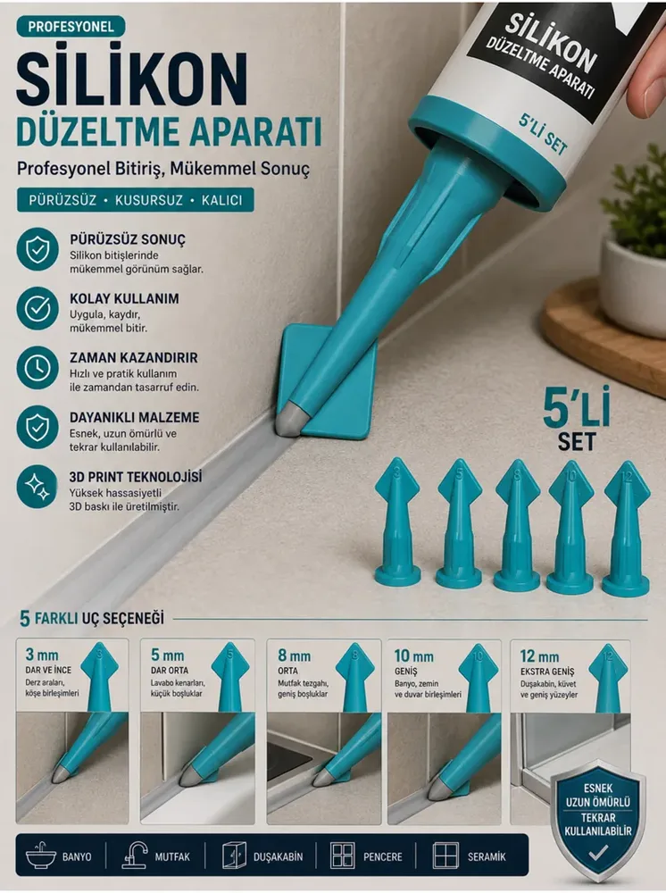 Silicone Caulking Tool 5-Piece Set