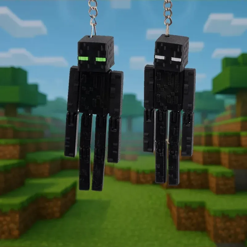 Black Pixel Character Keychain 2-Piece Set