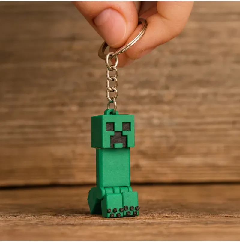 Green Pixel Character Articulated Keychain — image 3