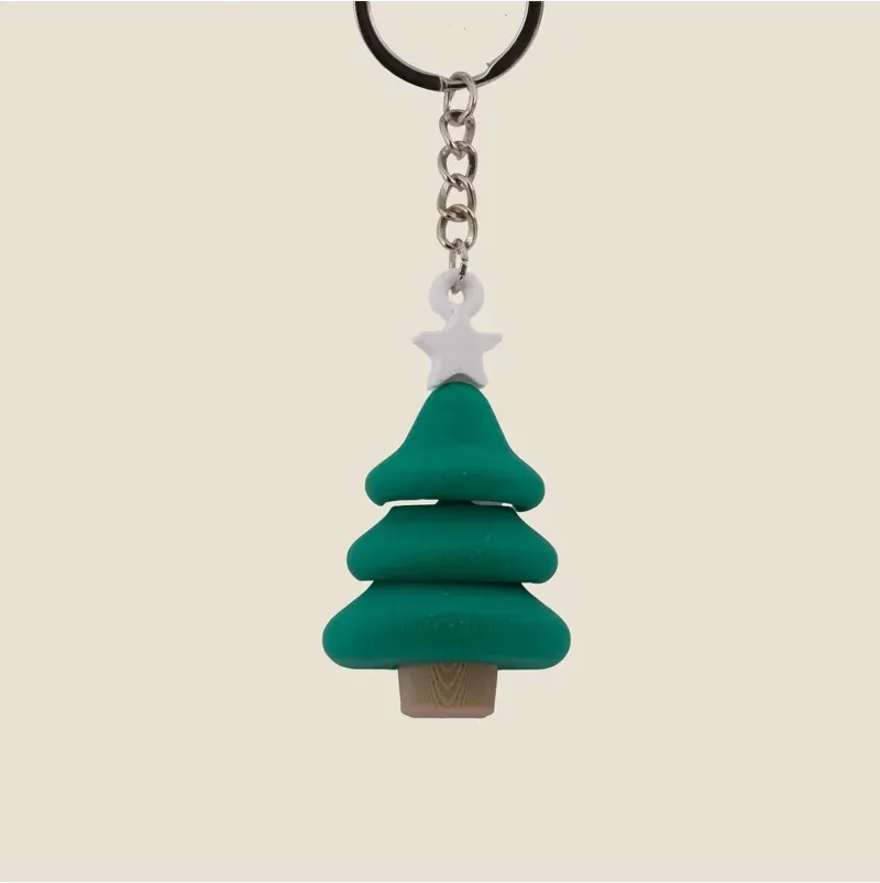 Christmas Pine Tree Keychain – White — image 2