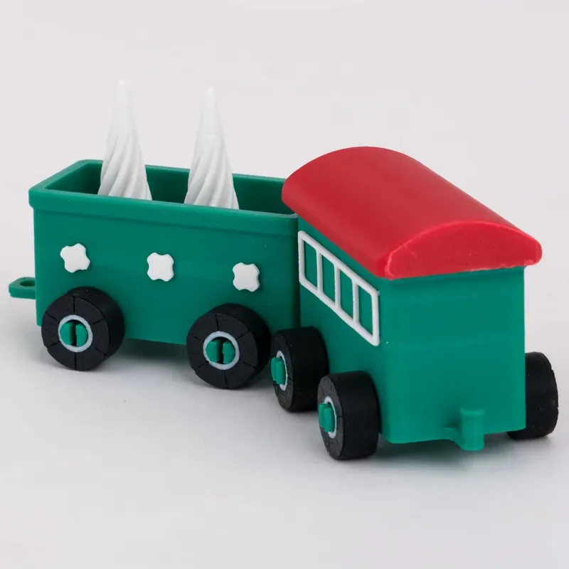 Christmas Toy Train Car 2‑Piece Set – Green — image 2